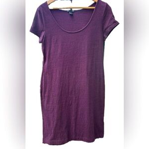 H&M Rich eggplant Purple Short Sleeve Tee-dress